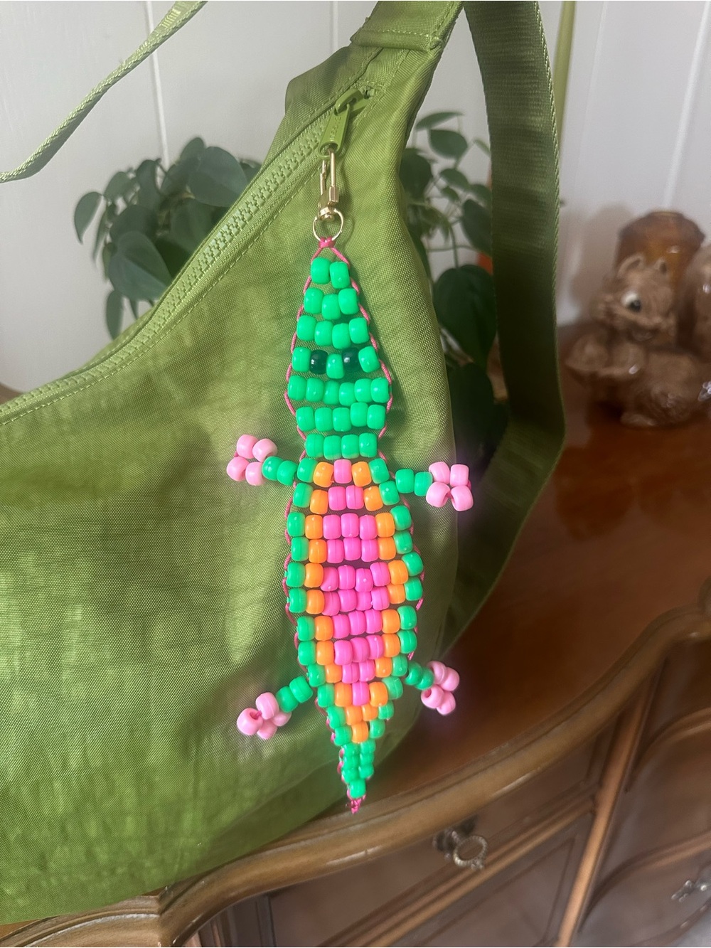 90s beaded animal keychain/bag charm